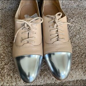 Coach Beige and Silver Flats
